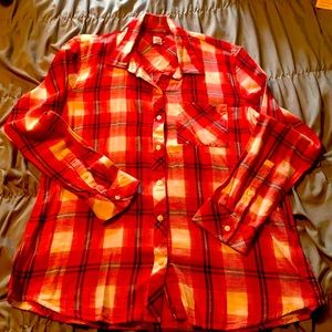 *NEW* GAP Red, White & Black Plaid Flannel ❤️🤍🖤